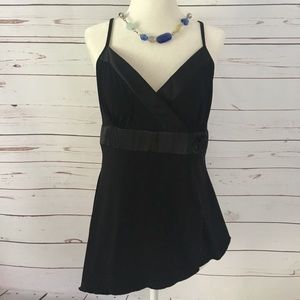 Asymmetrical Black Tank With Empire Waist
